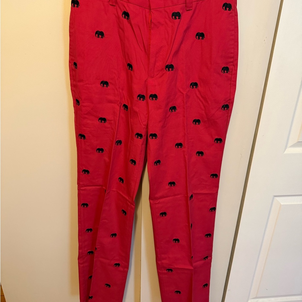 Orvis Red Elephant Embroidered Pants
